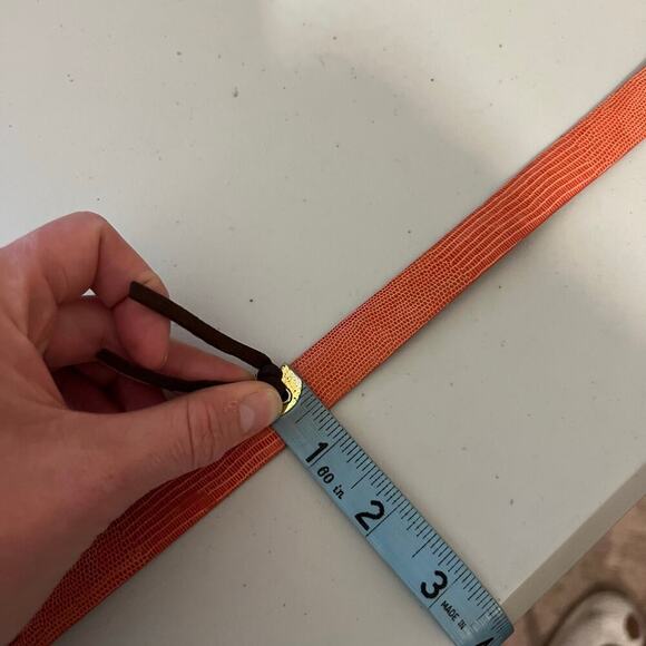 Ann Taylor Pink Snake Genuine Leather Thin Skinny Silver Buckle Belt Size XS - Picture 6 of 8